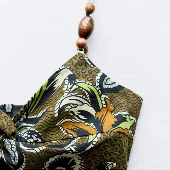 ZARA CUT OUT PRINT MINI DRESS - Picture 6 of 7